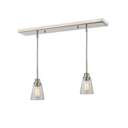 Z-LITE Annora 2 Light Island/Billiard, Brushed Nickel & Clear 428MP-2BN